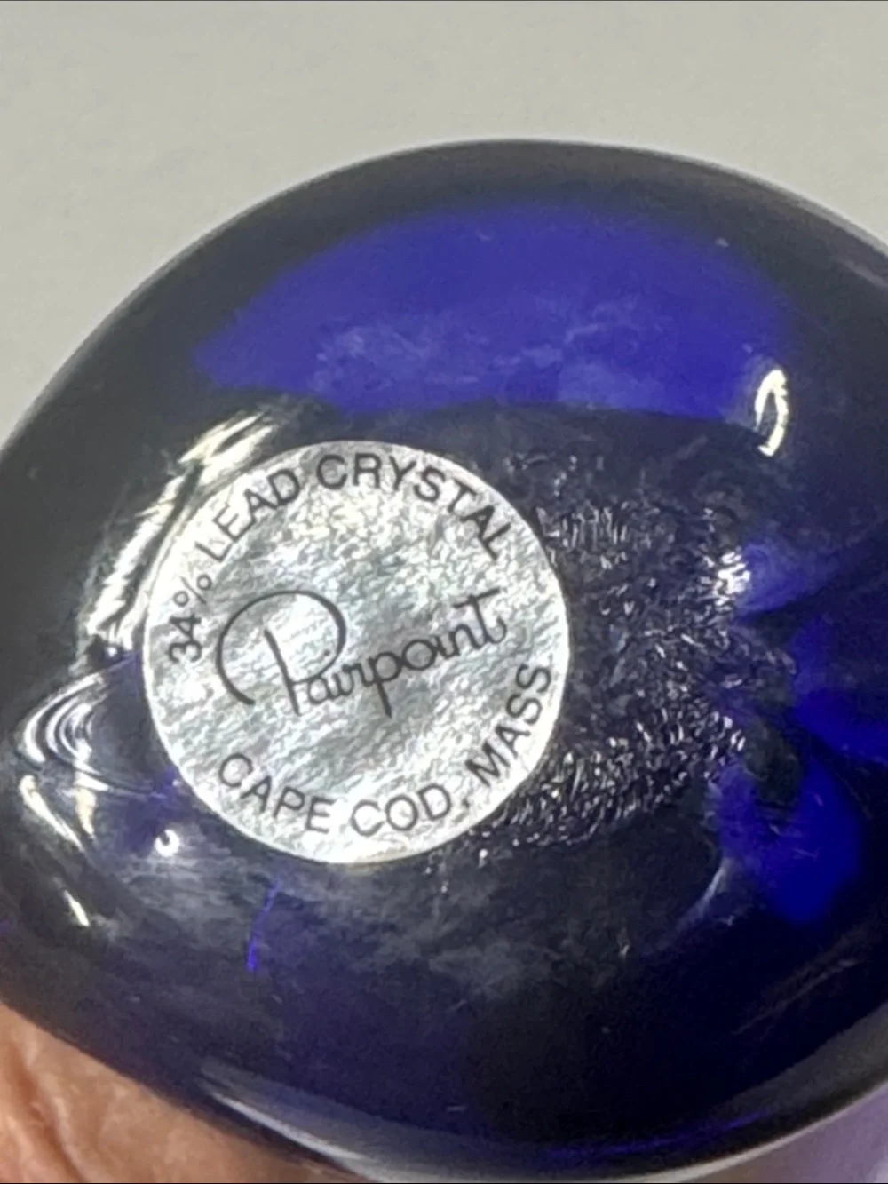 Pairpoint Cobalt Blue Glass Swan Figurine 34% Lead Crystal hand blown 3” long